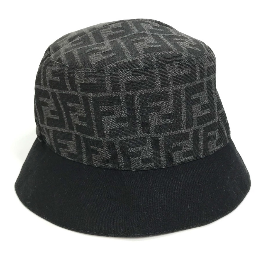 New Fendi Reversible Black ‘Forever Fendi’ Bucket Hat Size M/59 Cm